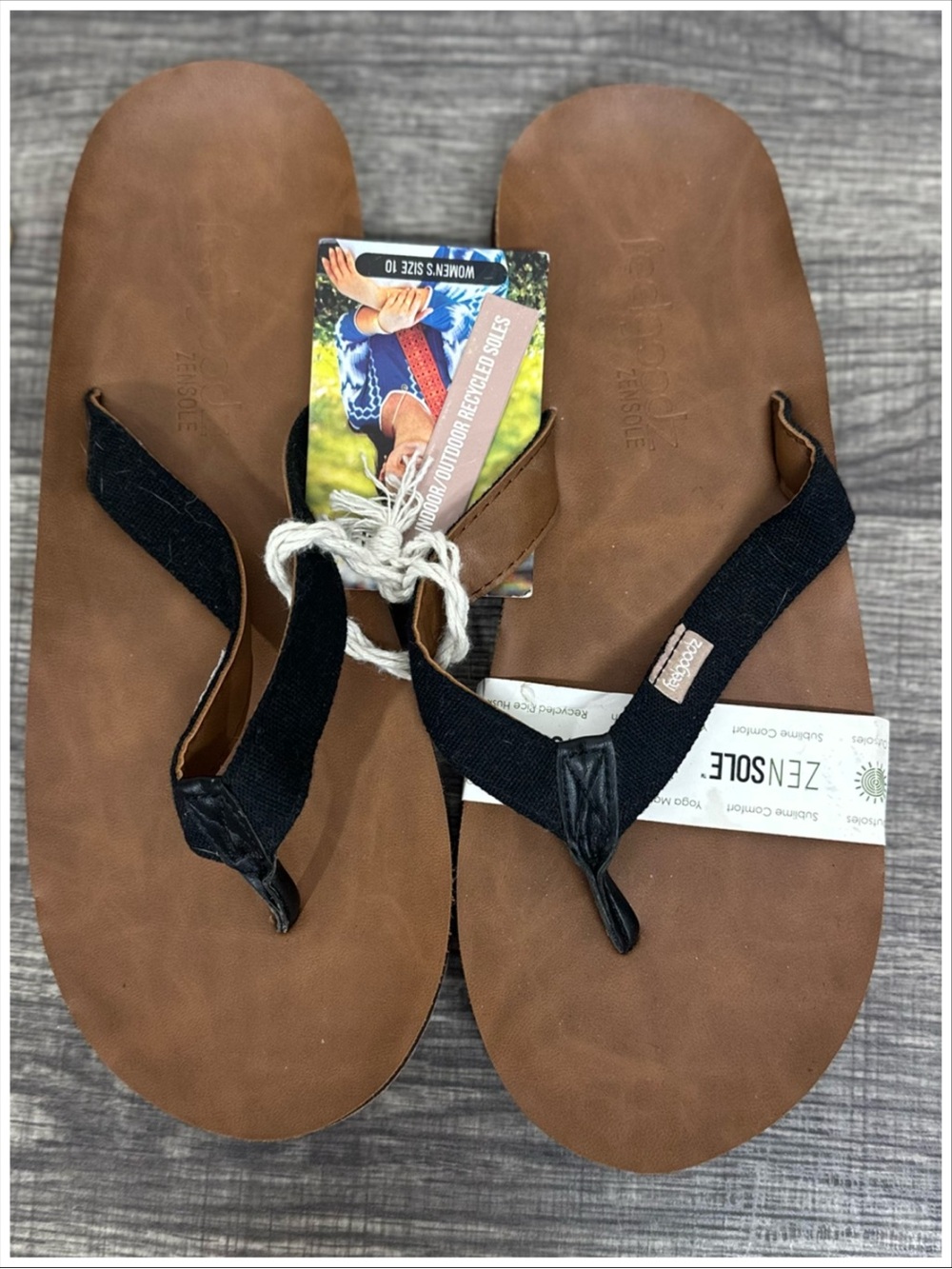 Feelgoodz Zensole Slim Kinderz Rio Flip Flops NWT ~ Size W10 ~ Item #S307